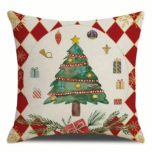 Christmas Tree Decorative Pillowcase Linen Blend Christmas Home Decoration